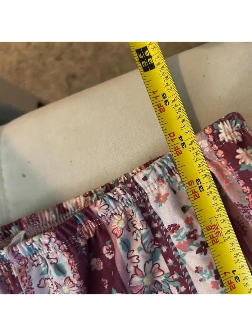Beautees floral and striped wide leg, flare leggings size YXL or 14-16 years